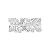 0.24ct 14k White Gold Diamond Eternity Leaf Ring Size 8.5